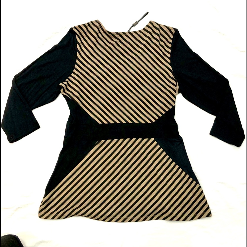 MILANO vintage women’s petite striped geometric blouse size PM EPLC - Picture 6 of 6